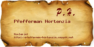 Pfefferman Hortenzia névjegykártya